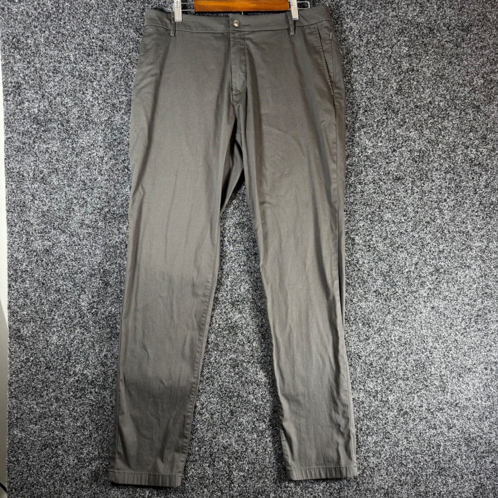 Birddogs Mens Gray Khaki Chino Pants 36x34 Cotton Blend Zipper Pocket‎